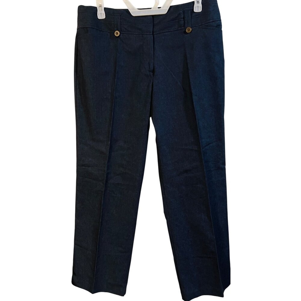 New Robert Louis Womens Blue Straight-Leg Pants Size 16 Cotton Blend